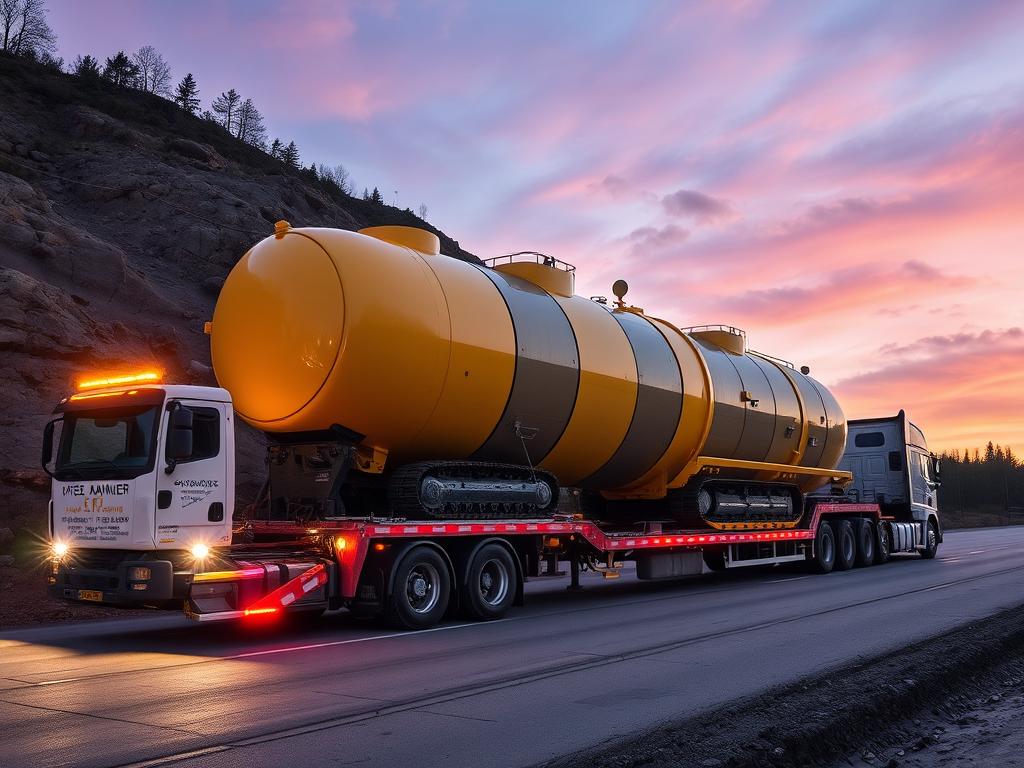 Transportation of oversized construction equipmentфото