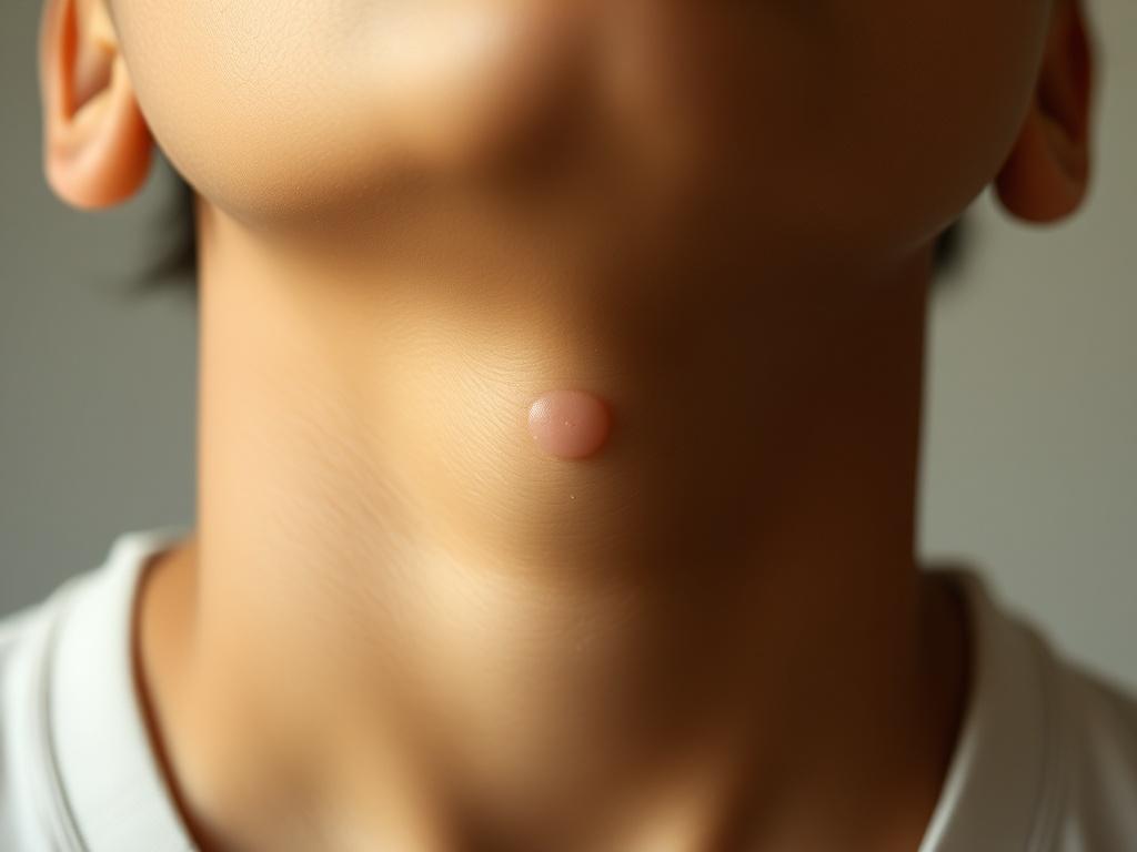 a mole on the neckфото