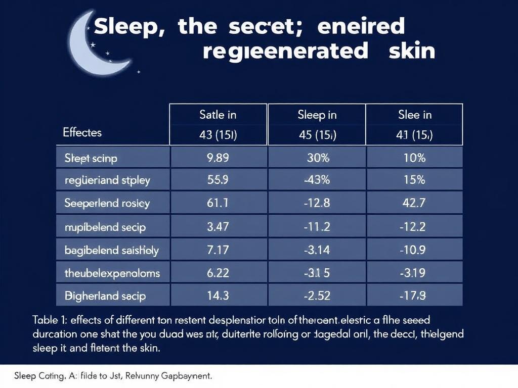     Le sommeil, secret d'une peau reposée et régénérée.. Tabelle 1: Auswirkungen verschiedener Schlafdauern auf die Haut